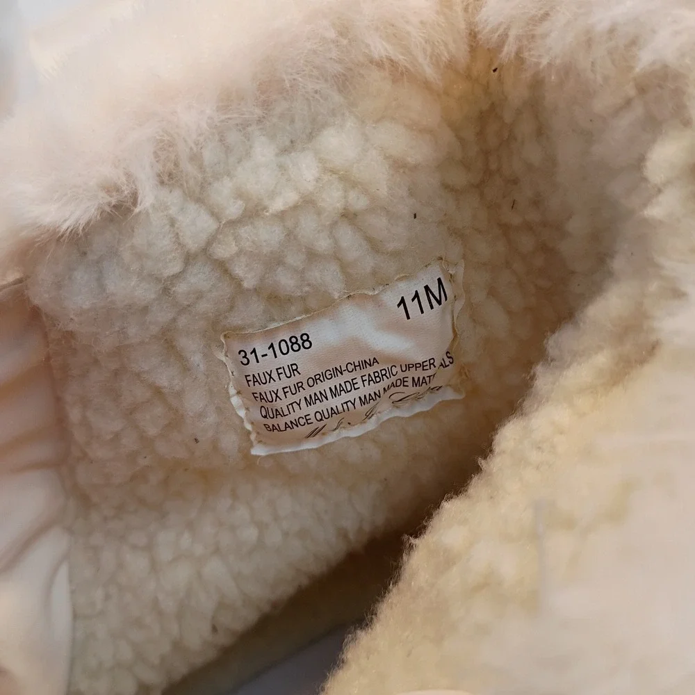 Easy Dry by‎ Easy Street White Waterproof Snow Boots Faux Fur Trim Zipper 11M